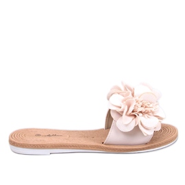 Mjuka flipflops med Diaye Beige blommor