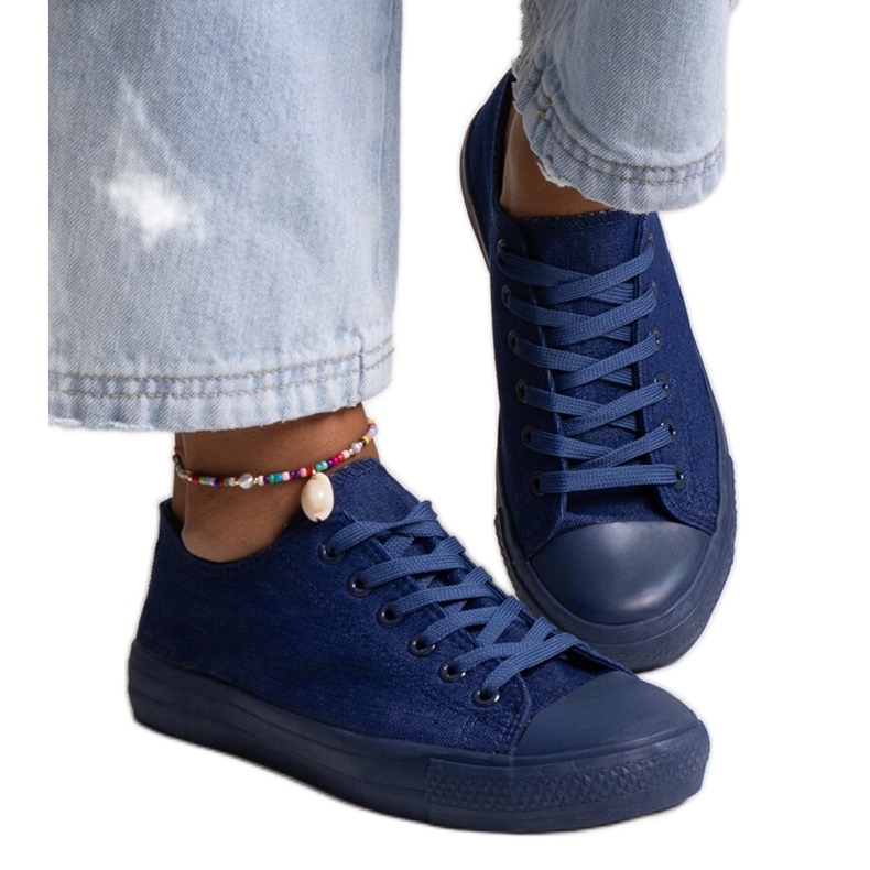 Nudar denim sneakers blå