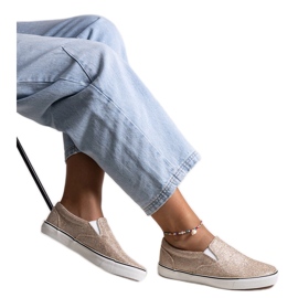 Guld glänsande Lublubah sneakers gyllene