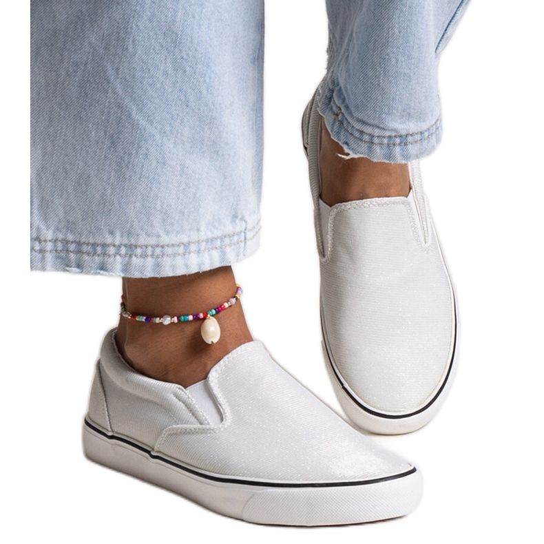 Vita glänsande Lublubah sneakers