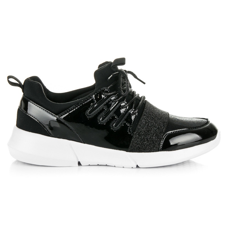 Lackade sportskor svart
