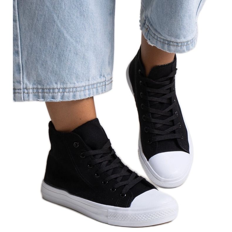 Bez marki Svarta high-top Ghanem sneakers