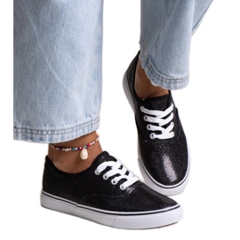 Merri svarta glänsande sneakers