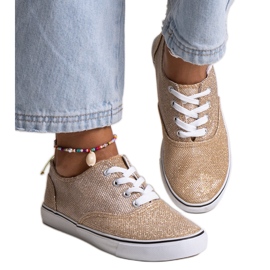 Guldblanka Carroline sneakers gyllene