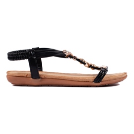 Svarta platta lätta sandaler
