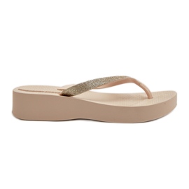Damflip-flops med glitterrem 83386 Ipanema Mesh Chic Platt Fem Beige