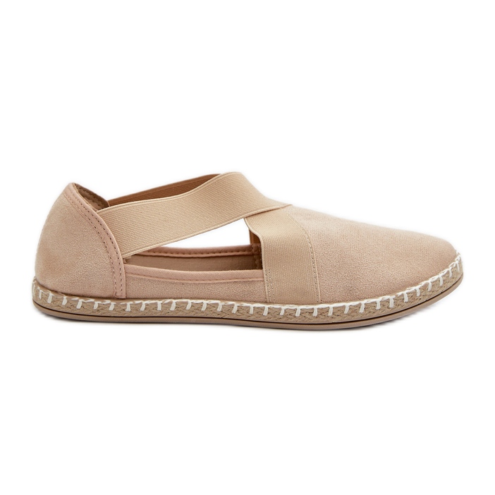 Dam Eco Mocka Beige Espadrilles med elastiska remmar Phaedrana
