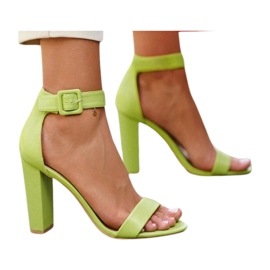 Neongröna Georgina sandaler med hög klack