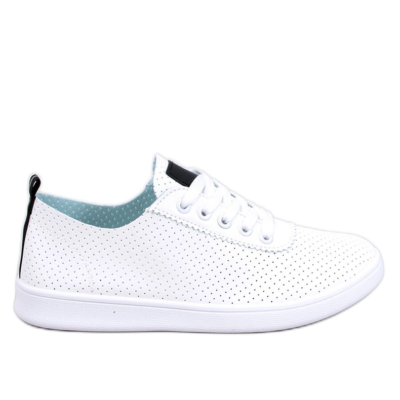 Ponts Svarta genombrutna sneakers vit