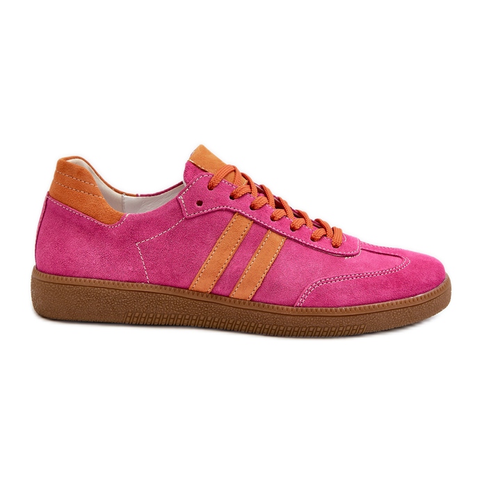 Zazoo N1068 Låga Sneakers i mocka för kvinnor Fuchsia rosa