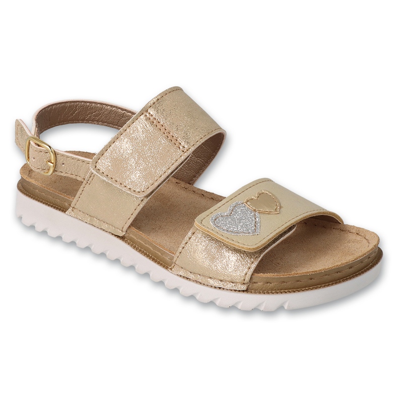 Befado Sandals Girls for Velcro Leather Insert 062Y002 Guld gyllene