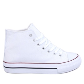 Preget White canvas high-top sneakers vit