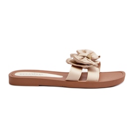 Beige flip-flops dam med rosett Rivarina