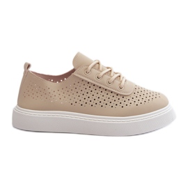 Beige Tanvi Openwork Sneakers på Plattformen