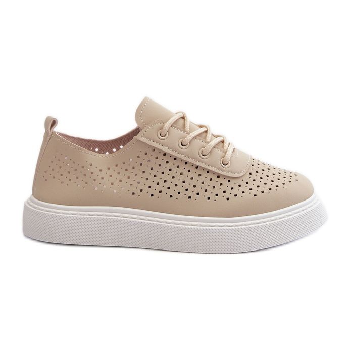 Beige Tanvi Openwork Sneakers på Plattformen