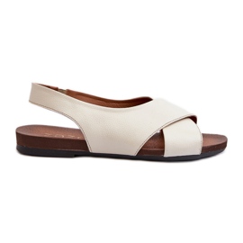 Zazoo 40407 Lädersandaler för kvinnor, ljusbeige