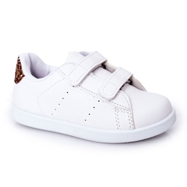 Barns vita och gyllene sneakers
