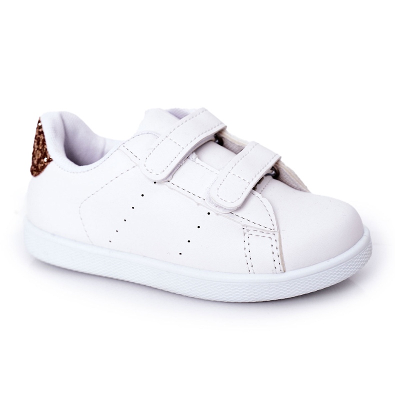 Barns vita och gyllene sneakers