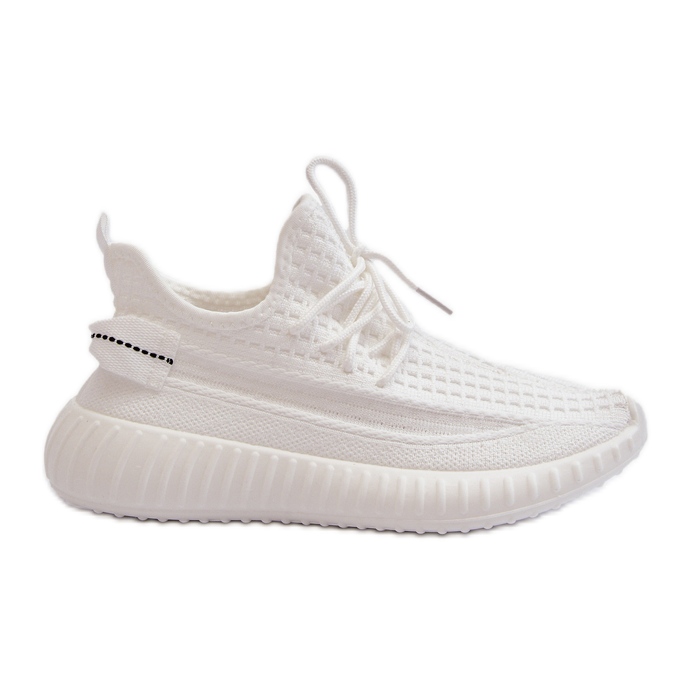 Slip-On sportskor i tyg för kvinnor, vita Nelmarie