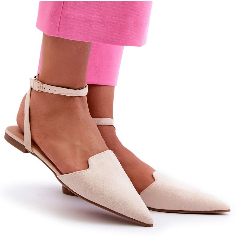 Eko mockaballerinor med spetsade tår Ljusbeige Ellesara