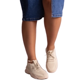 Sneakers i beige tyg från Madi