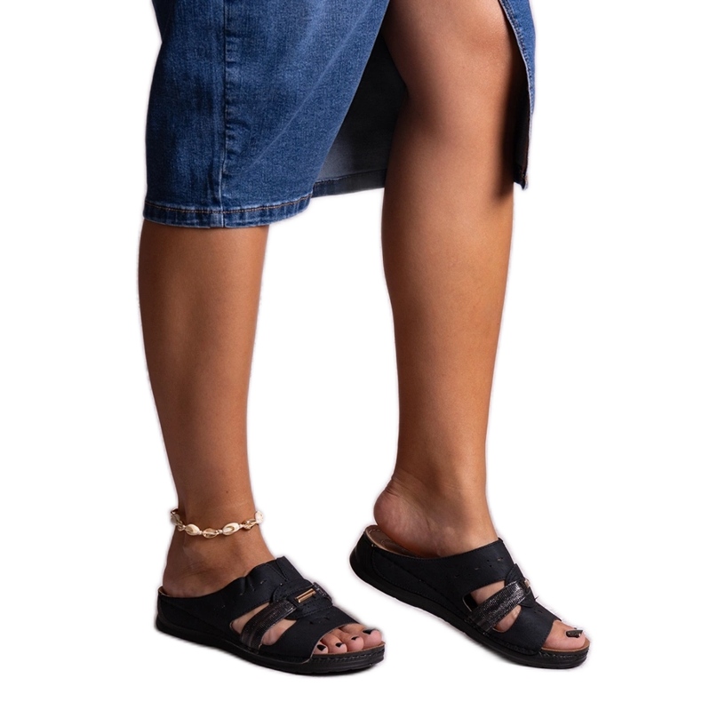 Svarta klassiska Karime flip-flops