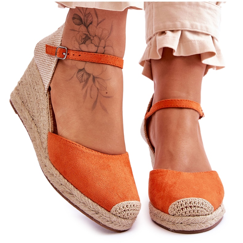 Mocka Espadrilles Wedge Sandaler Orange Cammer