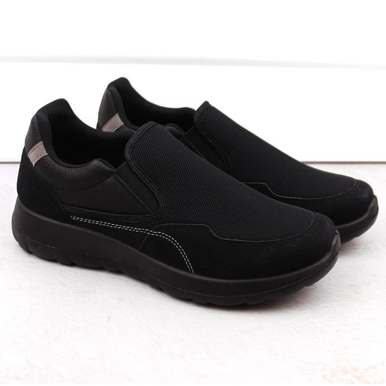 Slip-on sportskor för män, svarta News 2160