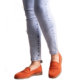 Orange Miralona sammetsmockasiner