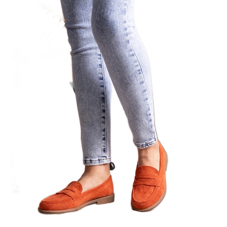 Orange Miralona sammetsmockasiner