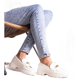 Bez marki Vita skor med guldspänne från Anielania