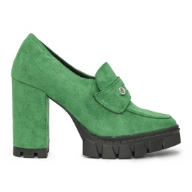 Gröna högklackade damskor