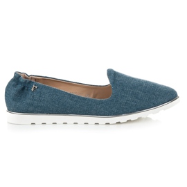 Vices slip-on denim ballerinas blå