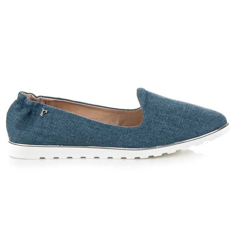 Vices slip-on denim ballerinas blå