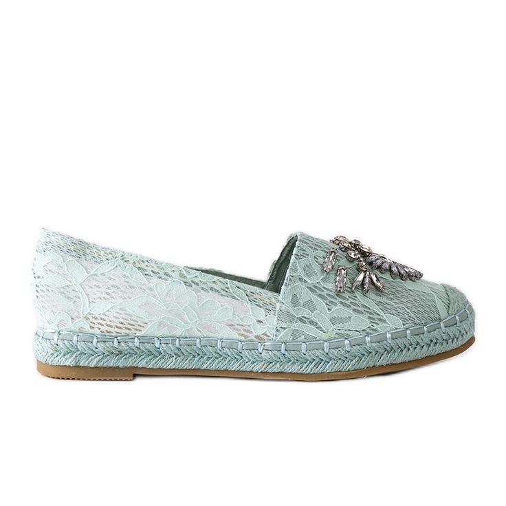 Gröna espadrillor med Lordly strass