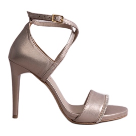 KARINO sandaler med hög klack i guld gyllene