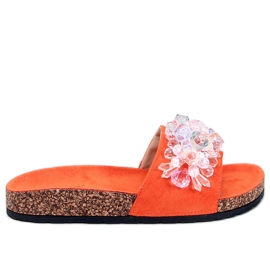 Korkflipflops med Maliv Orange stenar