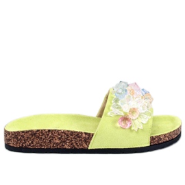 Korkflipflops med Maliv Green stenar grön