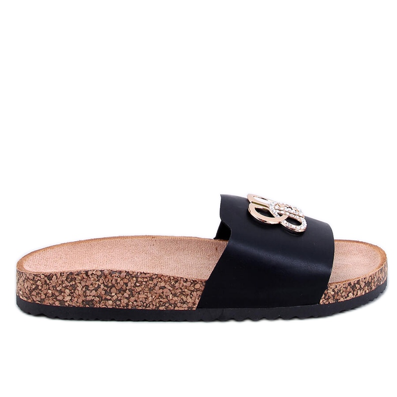 Ibanei Svarta korkflip-flops med strass