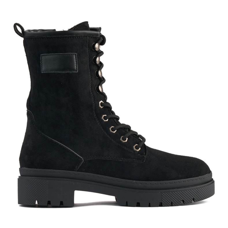 Arbetarstövlar för kvinnor i svart mocka