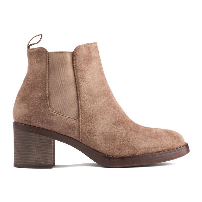 Beige klassiska ankelboots