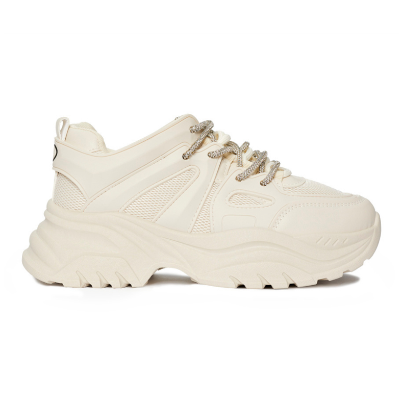 Beige sneakers för kvinnor