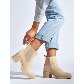 Ankelboots i beige mocka