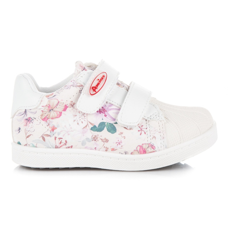 American Club Flickor Sneakers Med Blommor vit