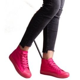 Mörkrosa high-top sneakers från Raffie