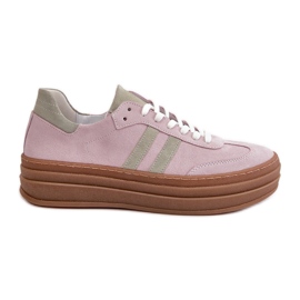 Zazoo N1068S4 Sneakers i mocka för kvinnor, lila violett