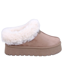 Yogi Khaki korta snöstövlar med päls beige