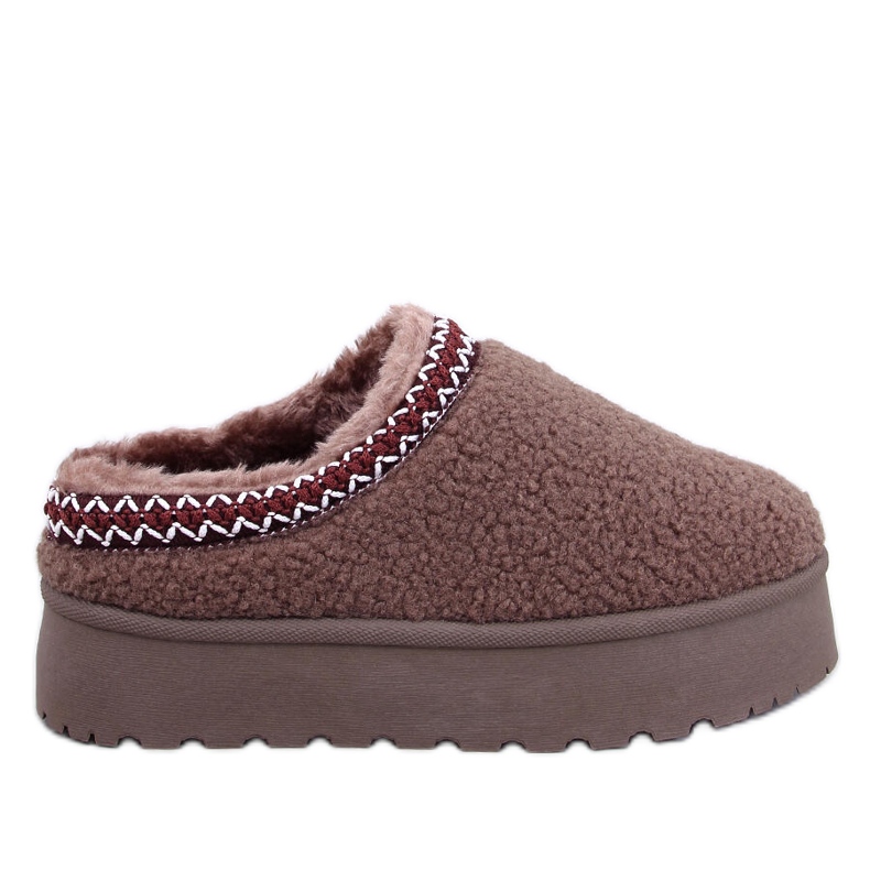 Korta snökängor med lammkaki brun