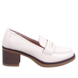 Ramona Beige högklackade loafers