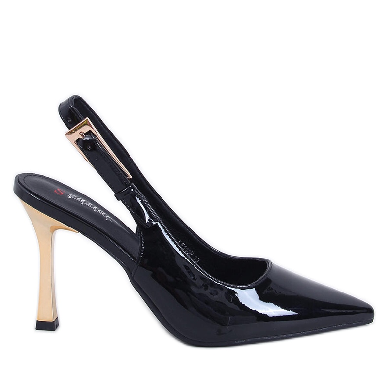 Mariot Black patentklack med öppen klack svart